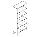 2502 + legs - Bookcase W800xD350xH1806 w/divider
