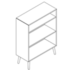 2704 + legs - Delta45 Bookcase W800xD350xH936 without/divider