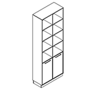 2614 + high plinth - Bookcase W800xD350xH2158 w/doors in A5 + B5, with divider
