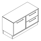 2107 + high plinth - Bookcase W800xD350xH398 w/filling drawer in A1+2-drawer in B1