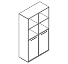 2421 incl. plinth - Bookcase W800xD350xH1454 w/doors in A3+B3, w/divider