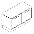 2105 + high plinth - Bookcase W800xD350xH398 w/2 filling drawers in A1+B1