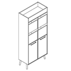 2547 + 13742 - Delta45 Sorting cupboard W800xD400xH1706 w/6 pull-out fronts and plant box