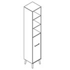 2656 + legs - Cupboard W408xD400xH2158 w/right hinged door in A4