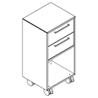 2214 + castors - Bookcase W408xD350xH750 w/2 drawers in A1