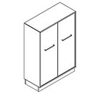 2320 + high plinth - Bookcase W800xD350xH1102 w/doors in A1+B1 without divider