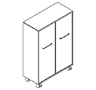 2321 + castors - Bookcase W800xD350xH1102 w/doors in A1+B1with divider
