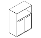 2354 incl. plinth - Cupboard W800xD400xH1102 w/doors in A2+B2, w/dividers behind doors