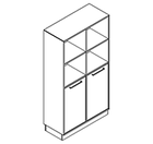 2421 + high plinth - Bookcase W800xD350xH1454 w/doors in A3+B3, w/divider
