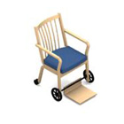 HB57088 Duun chair w-wheels and fotrests veneered back