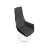HI-BACK RELAX ARMCHAIR RHOMB. STITCHING W/FIXED ROUND STAINLESS STEEL BASE
