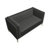 LOW BACK  2-SEATS SOFA, WITH FEET, TWO-COLOURS