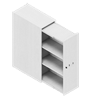 853 Viva Pull cabinet 3 plan white 1291x800x400mm Right/Open