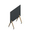 [WIoT-BK140.O.1] Doppelseitig nutzbare, rollbare Tafel, schwarz, Breite 140 cm, mit weißen Rollen