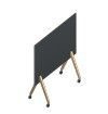 [WIoT-BK160.O.2] Doppelseitig nutzbare, rollbare Tafel, schwarz, Breite 160 cm, mit schwarzen Rollen