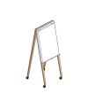 [FCoT-WT.O.2] Rollbares Flipchart, weiß RAL 9016 mit schwarzen Rollen