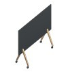 [WIoT-BK200.O.2] Doppelseitig nutzbare, rollbare Tafel, schwarz, Breite 200 cm, mit schwarzen Rollen