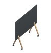 [WIoT-BK180.O.2] Doppelseitig nutzbare, rollbare Tafel, schwarz, Breite 180 cm, mit schwarzen Rollen