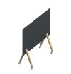 [WIoT-BK160.O.1] Doppelseitig nutzbare, rollbare Tafel, schwarz, Breite 160 cm, mit weißen Rollen