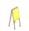 [FCoT-YE.O.2] Rollbares Flipchart, gelb RAL 1018 mit schwarzen Rollen