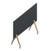 [WIoT-BK200.O.1] Doppelseitig nutzbare, rollbare Tafel, schwarz, Breite 200 cm, mit weißen Rollen