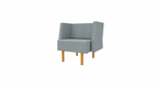 BXL431-BX26- low 1-seat 2 arms squares wood legs