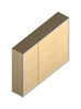 Sliding door unit 5 binder heights, width 2400 mm, empty