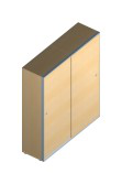 Sliding door unit 5 binder heights, width 1600 mm