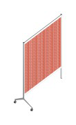 Screen as room divider with 2-layer thread curtain