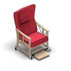 2797 - SALINA High-backed chair with wheels, stepless adj., ribs sidewall, with handle, footrest