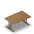 3161 - JOIN  table with T-legs, 140x90 cm, H60, oak melamine