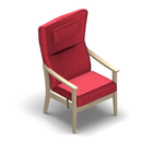 1285 - SALINA High recliner with step less adjustment, open sidewall