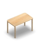 3136 - JOIN table 120x70 cm rounded, h75, birch melamine