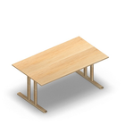 3151 - JOIN  table with T-legs, 140x80 cm, H60, birch melamine