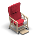 2798 - SALINA High-backed chair with wheels, stepless adj., ribs sidewall, with handle, footrest with removable seat cover