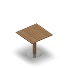 3362 - JOIN center column table 80x80cm, oak melamine, H75