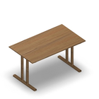3177 - JOIN  table with T-legs, 140x80 cm, H75, oak HPL