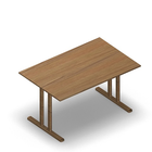 3185 - JOIN  table with T-legs, 140x90 cm, H75, oak melamine