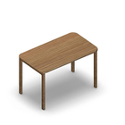 3138 - JOIN table 120x70 cm rounded, h75, oak HPL