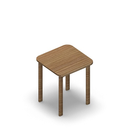 3134 - JOIN table 65x65 cm rounded, h75, oak melamine