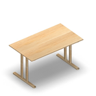 3175 - JOIN  table with T-legs, 140x80 cm, H75, birch melamine