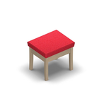 1278 - SALINA Stool with fixed cushion and without foot rest