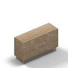 4432 - SOFT sideboard with 2 doors and 3 drawers with classic handles