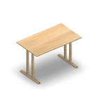3166 - JOIN  table with T-legs, 120x70 cm, H75, birch melamine