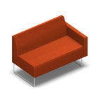 2175 - PIVOT 2-seater with low armrests (right, 8cm)