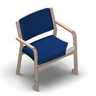 1873 - Zeta max dining chair with upholstery back with removable seat cover with wheels, birch