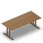 3155 - JOIN  table with T-legs, 180x80 cm, H60, oak melamine