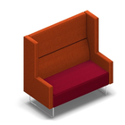 2421 - PIVOT CAVE Extra high 2 seater with L-form armrests both sides