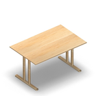 2072 - JOIN  table with T-legs, 140x90 cm, H75, birch HPL