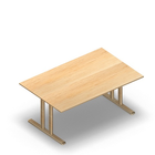 3160 - JOIN  table with T-legs, 140x90 cm, H60, birch melamine
